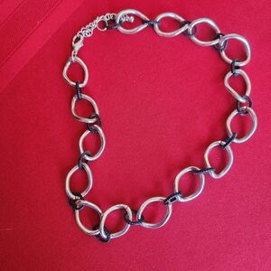 Silver and Black Link Necklace